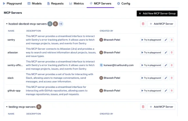 Connect with authorized MCP servers with TrueFoundry