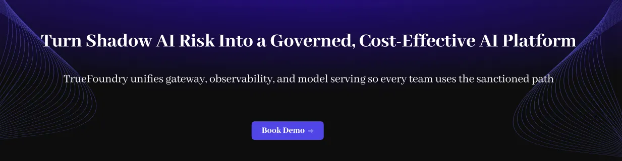 Shadow AI risk management governed, cost-effective AI platform with Book Demo