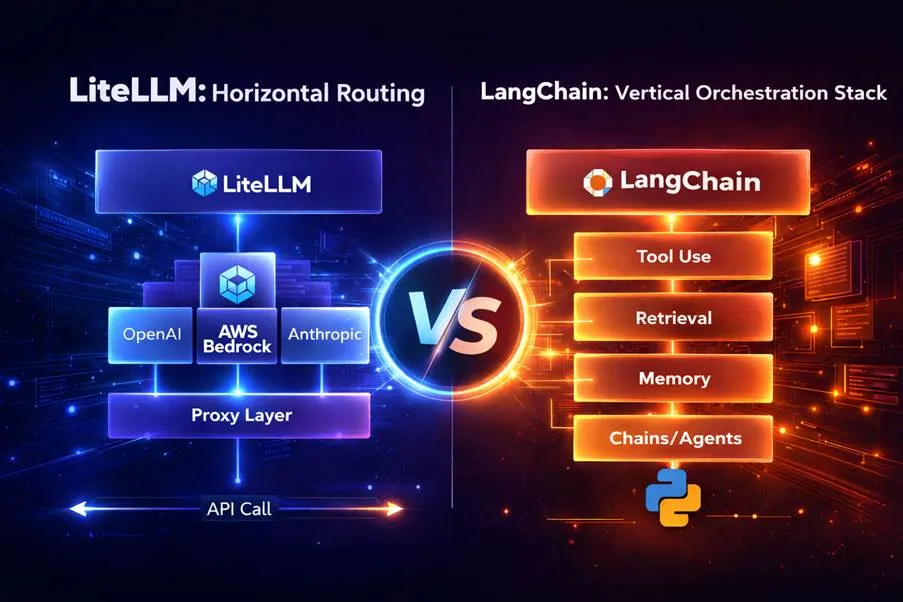 Comparing LiteLLM proxy versus LangChain framework stack