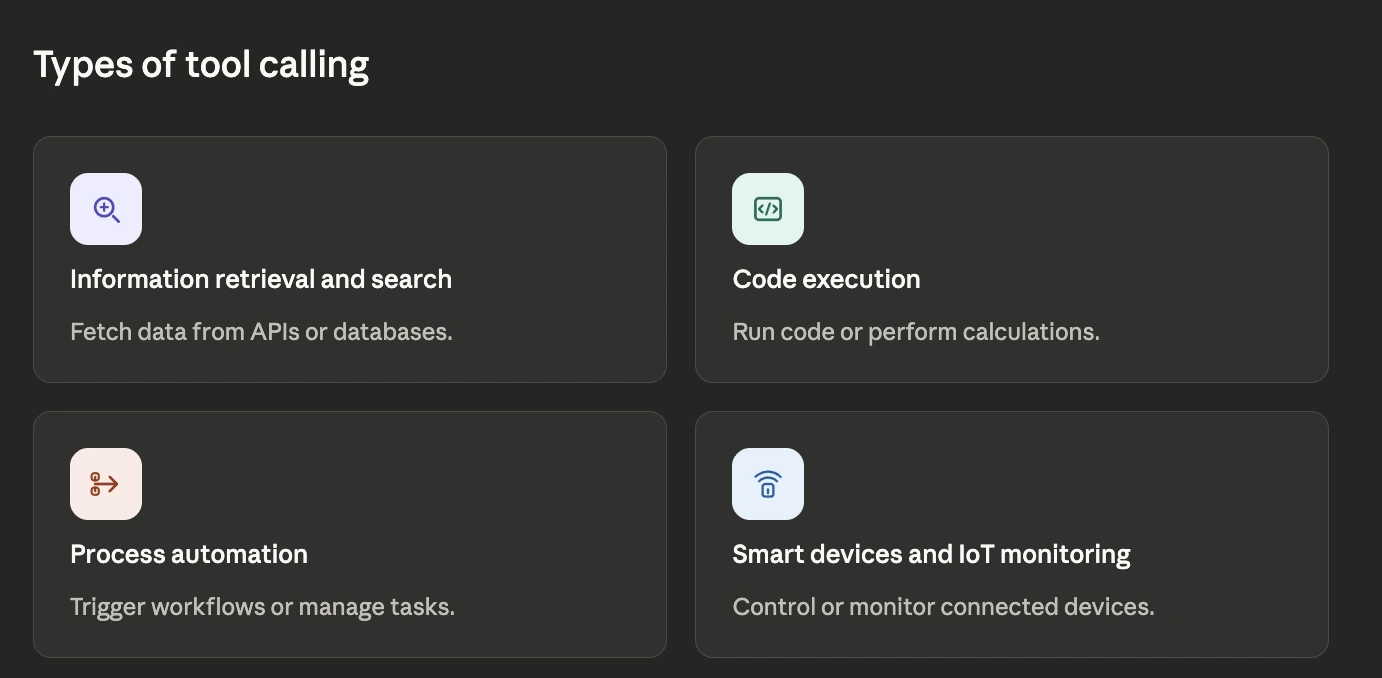 Types of tool calling