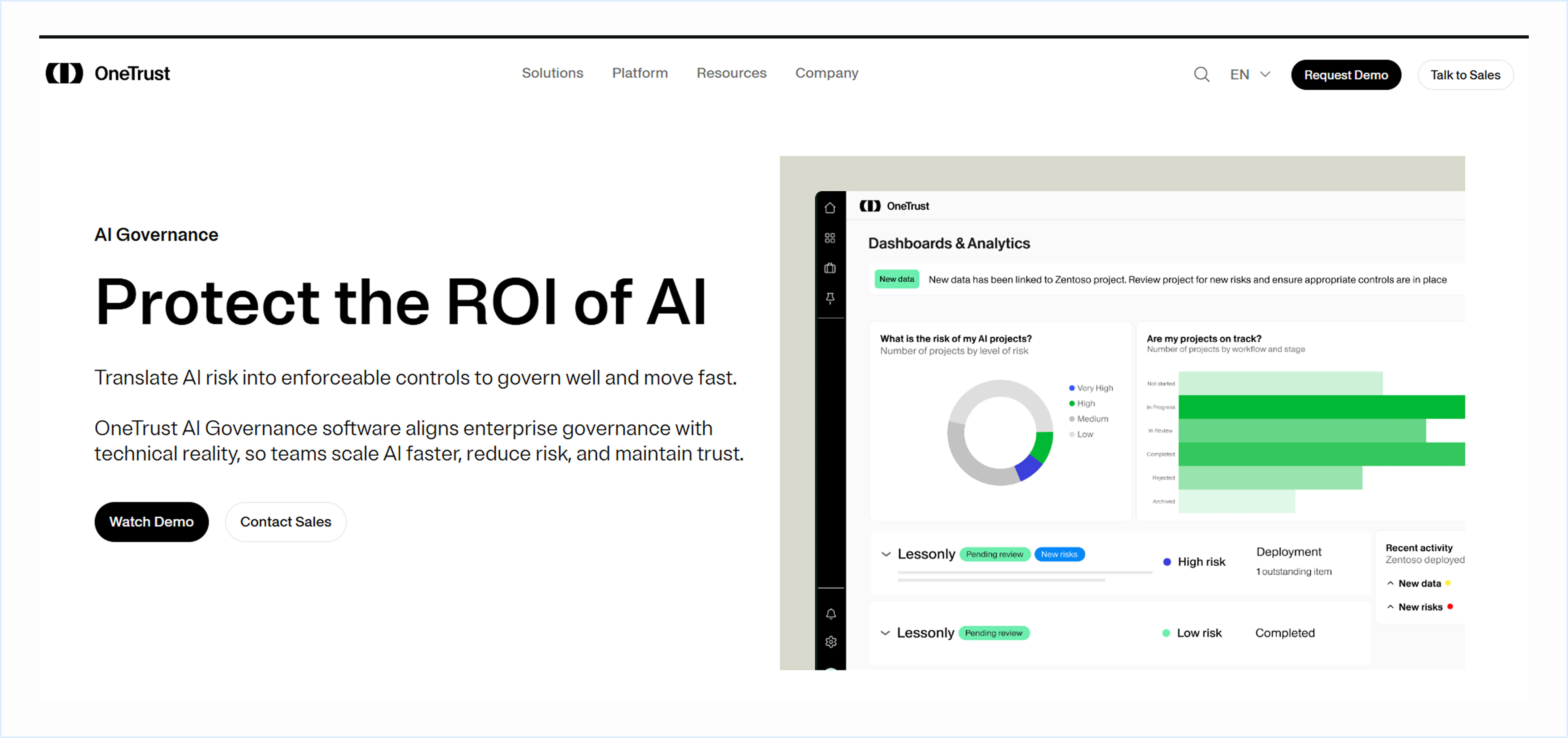 OneTrust AI governance platform