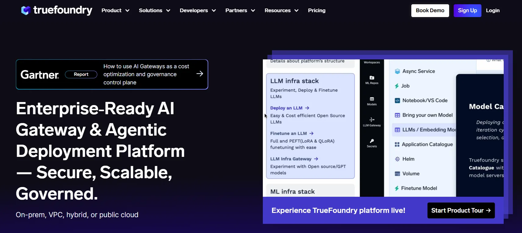 TrueFoundry AI gateway dashboard shows agent governance and cost controls
