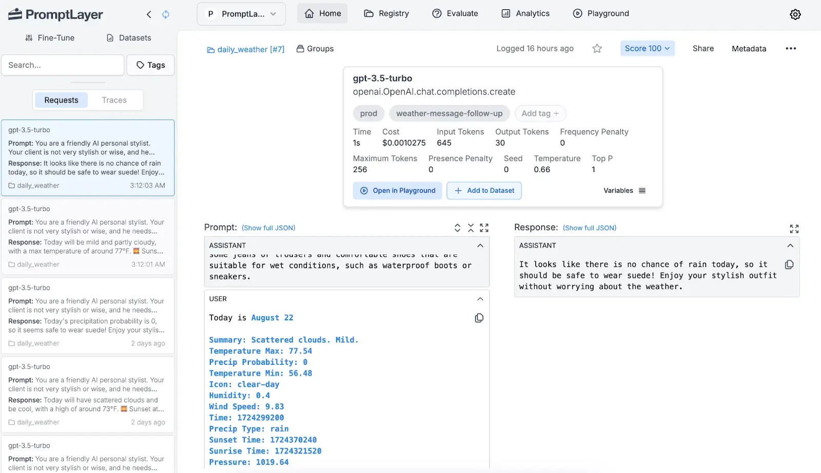 Prompt Layer as LLM observability platform