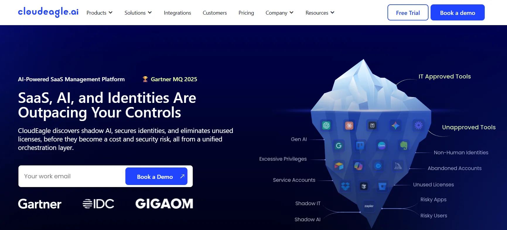 CloudEagle SaaS dashboard for shadow AI discovery