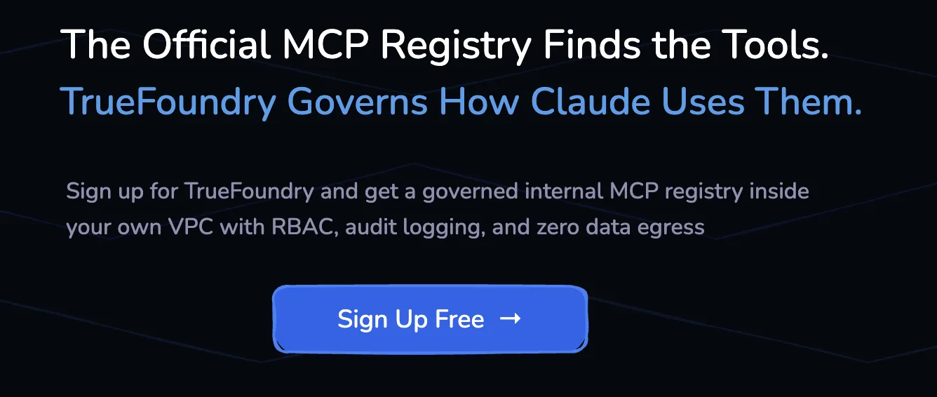 TrueFoundry governs Claude MCP registry server access