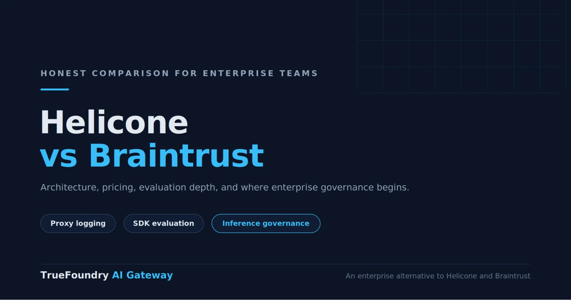 TrueFoundry AI gateway is an enterprise alternative to Helicone and Braintrust