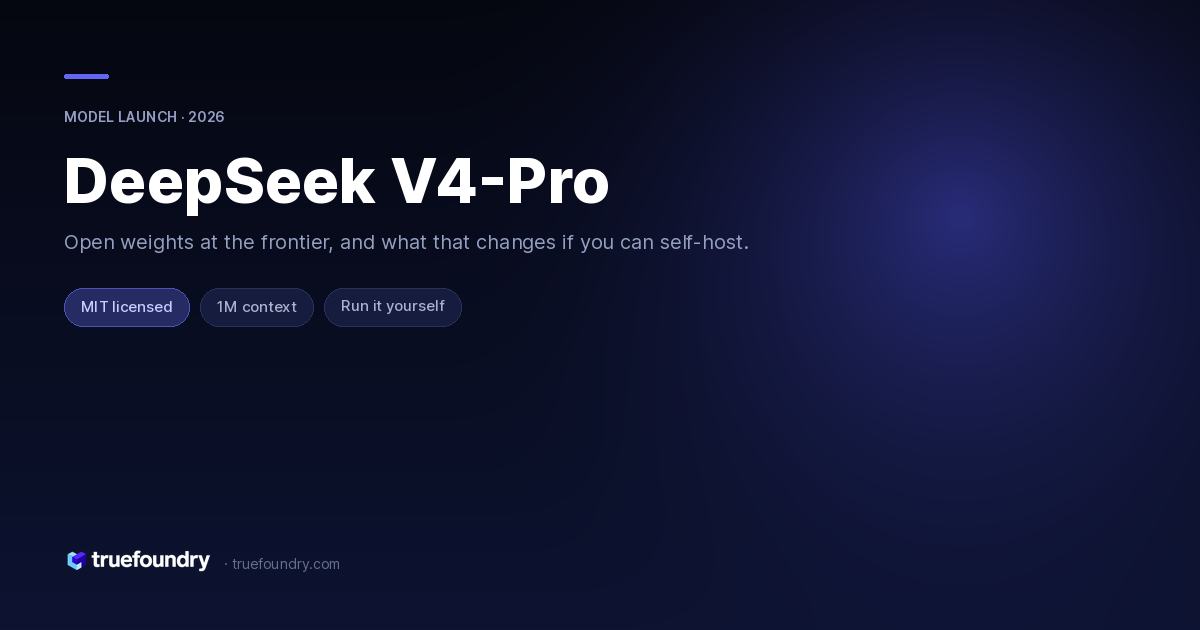 DeepSeek V4-Pro: Pricing, Benchmarks and Self-Hosting — TrueFoundry