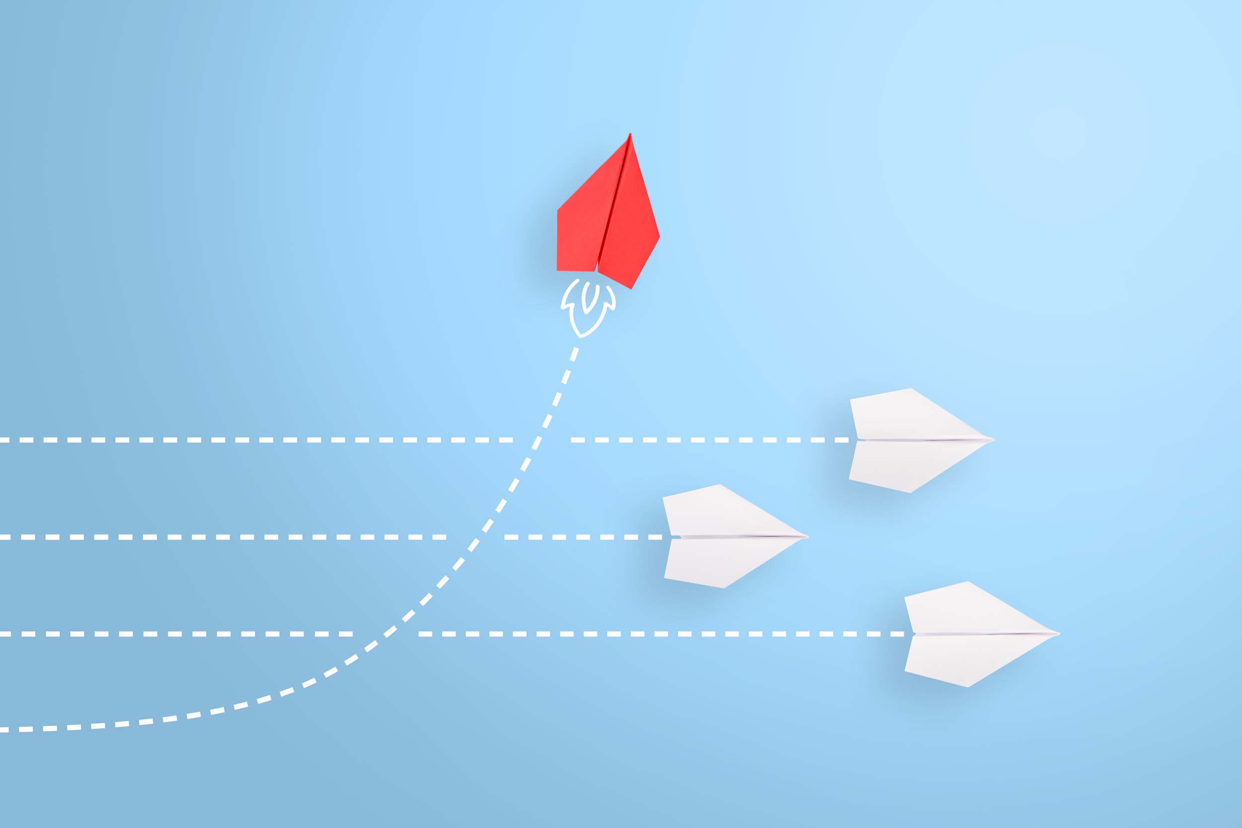 Rocket graphic representing a firm's AI search visibility taking off