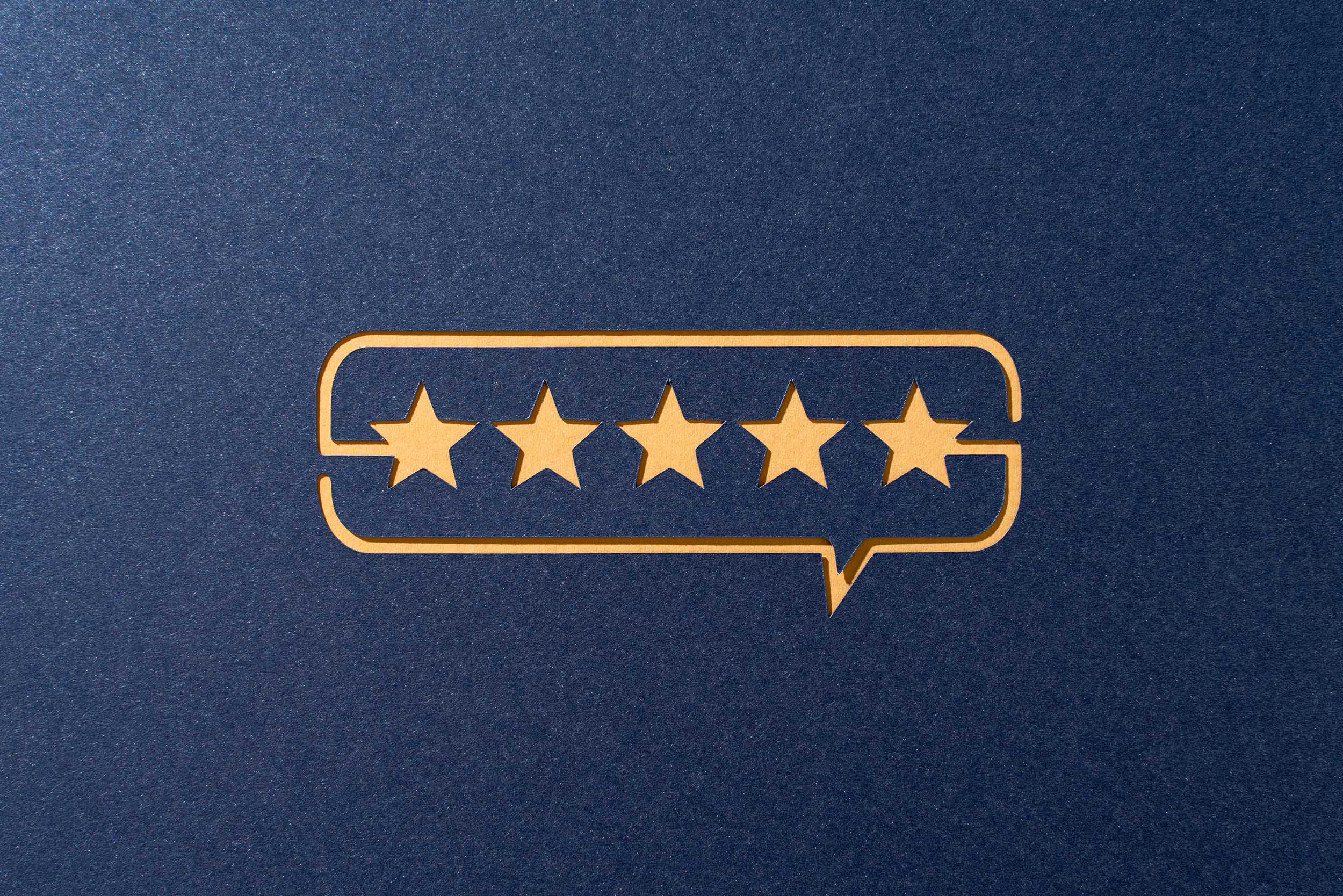 Five-star rating graphic representing AI recommendation and trust signals