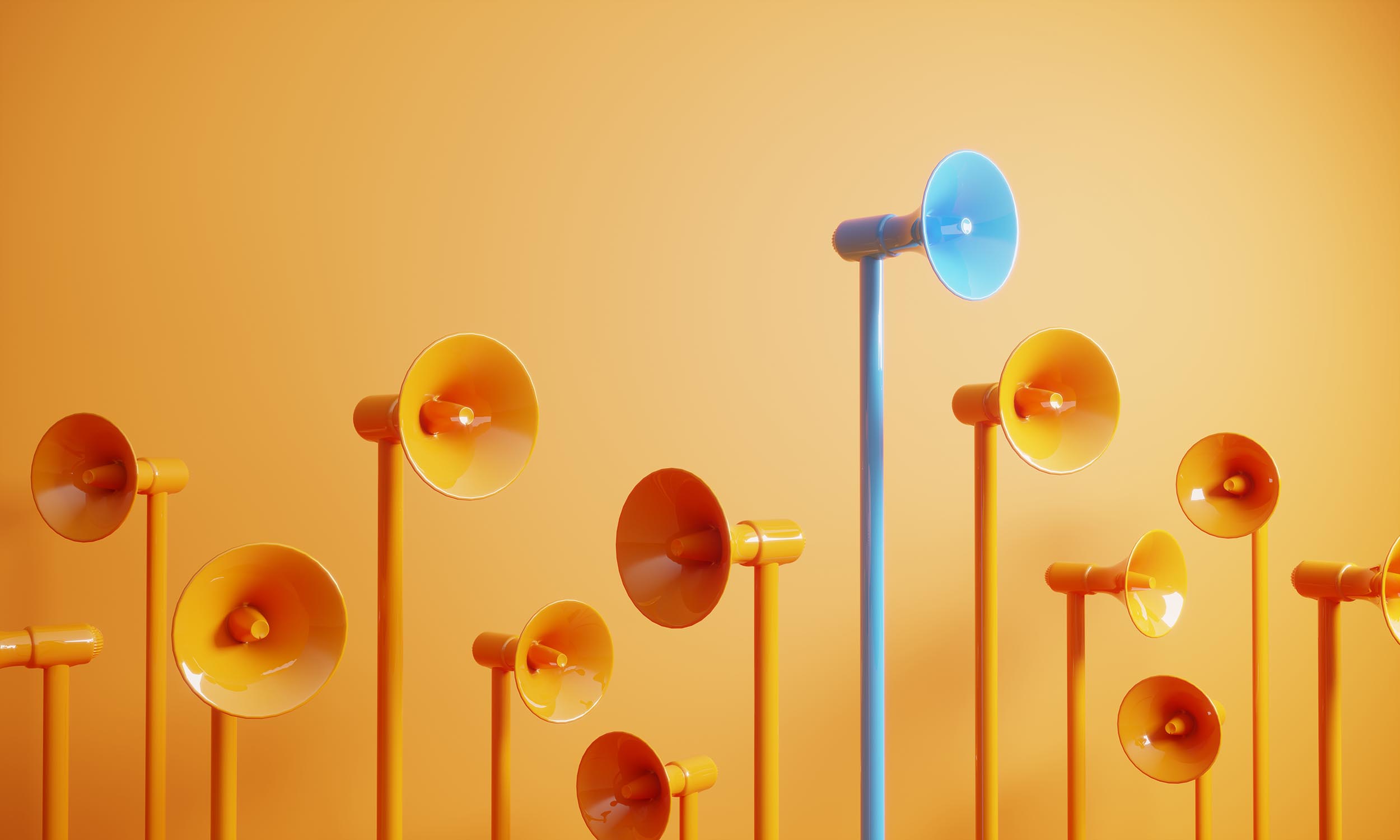 Abstract megaphone graphic, representing marketing challenges accounting firms face