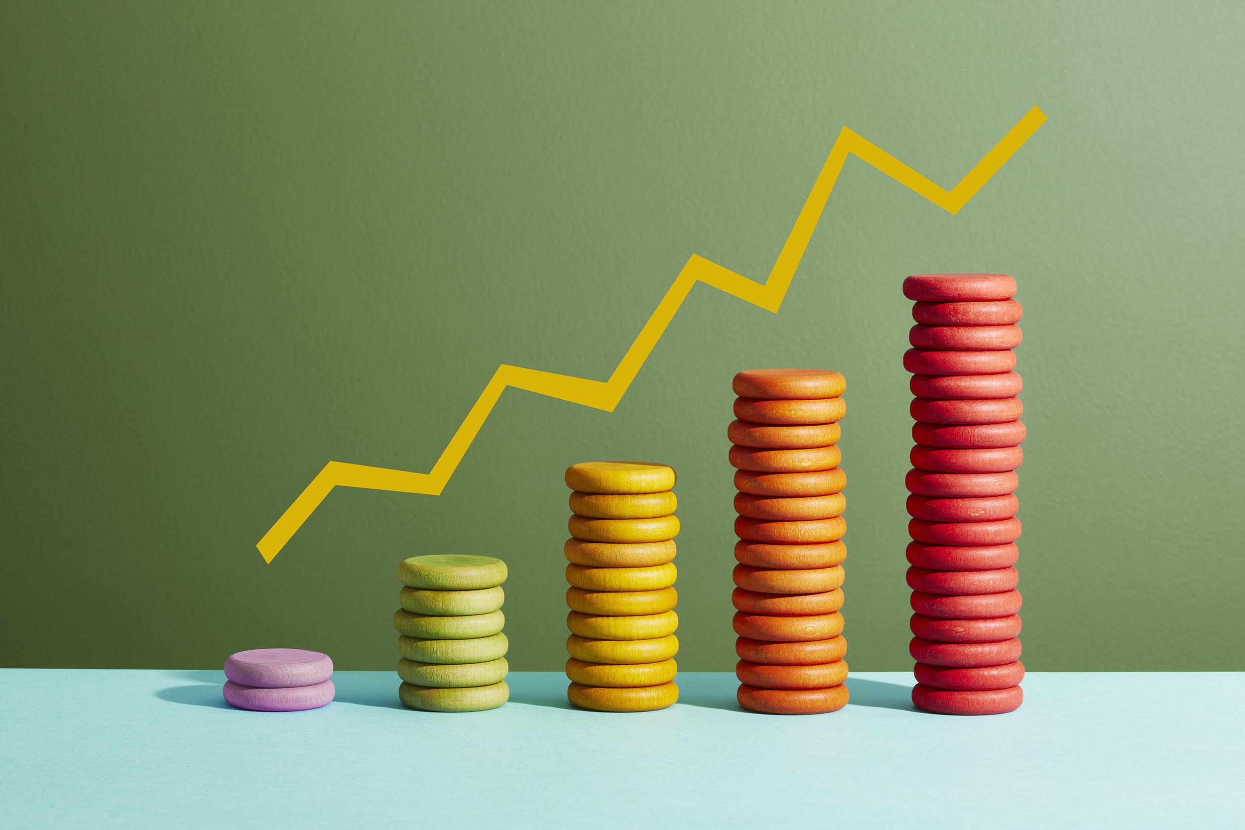 Positive cash flow graphic, representing a firm operating as a financial architect