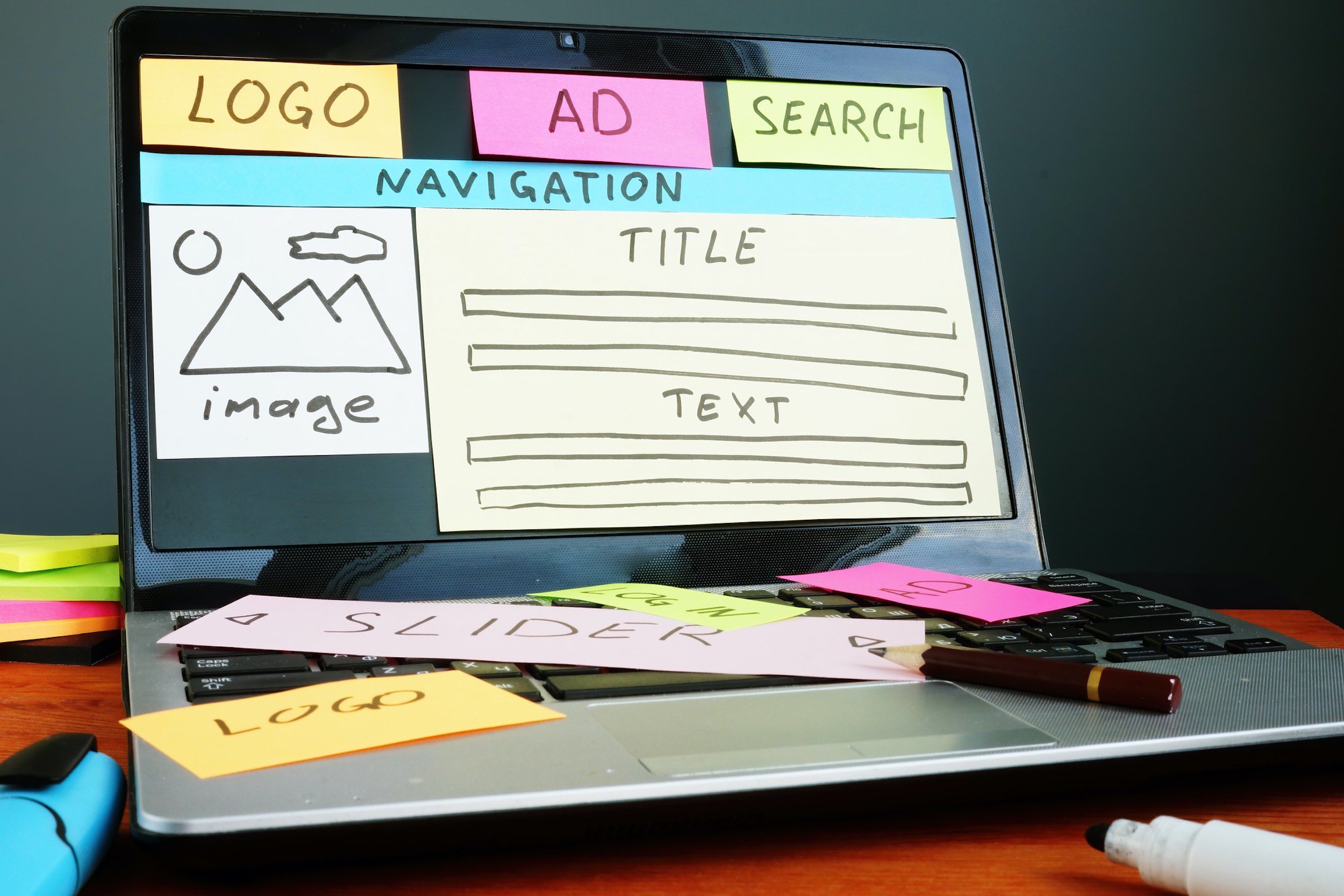 Website design mockup, representing a brochure-style accounting firm website