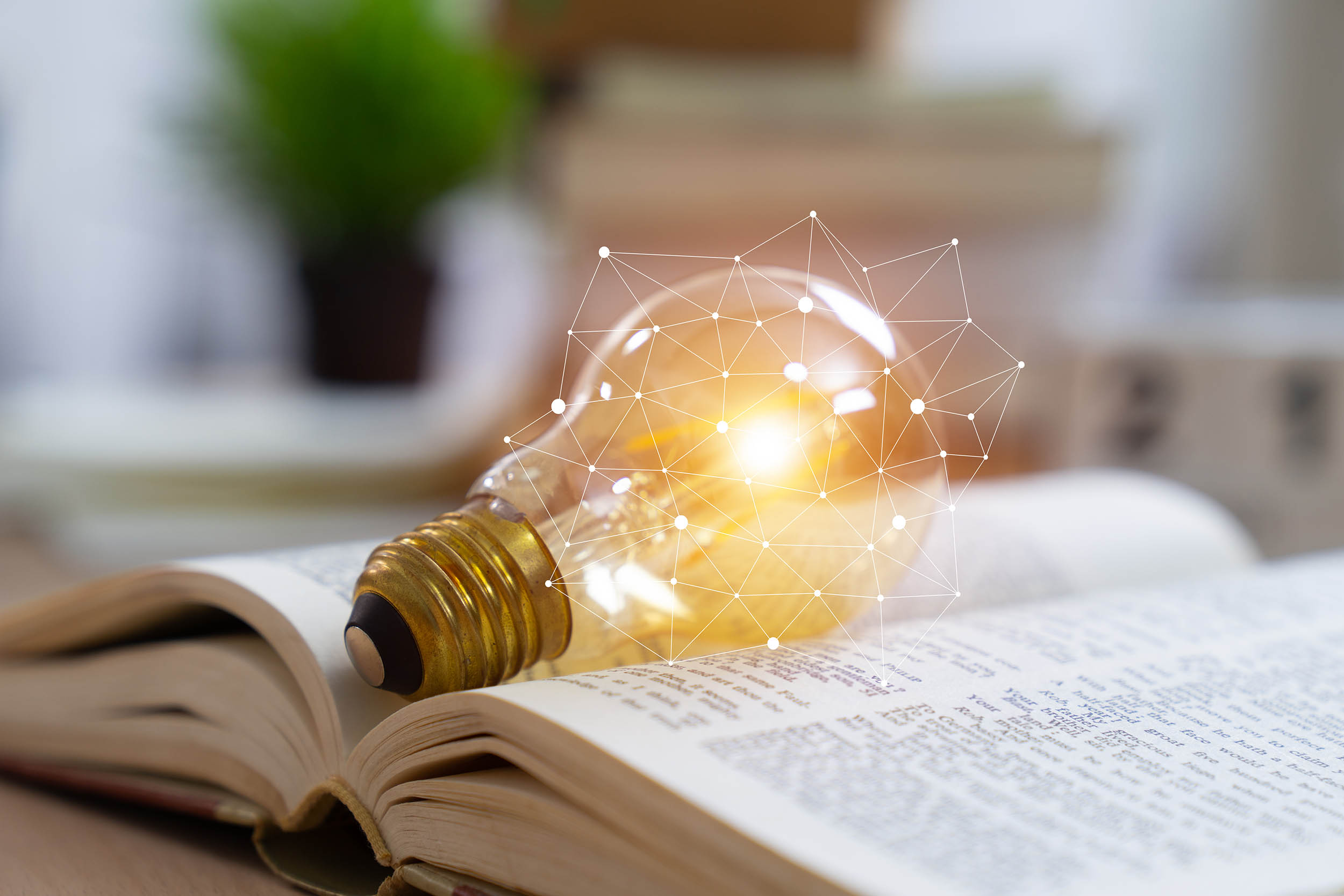 Lightbulb resting on a book, representing the ongoing value of blogging for accounting firms