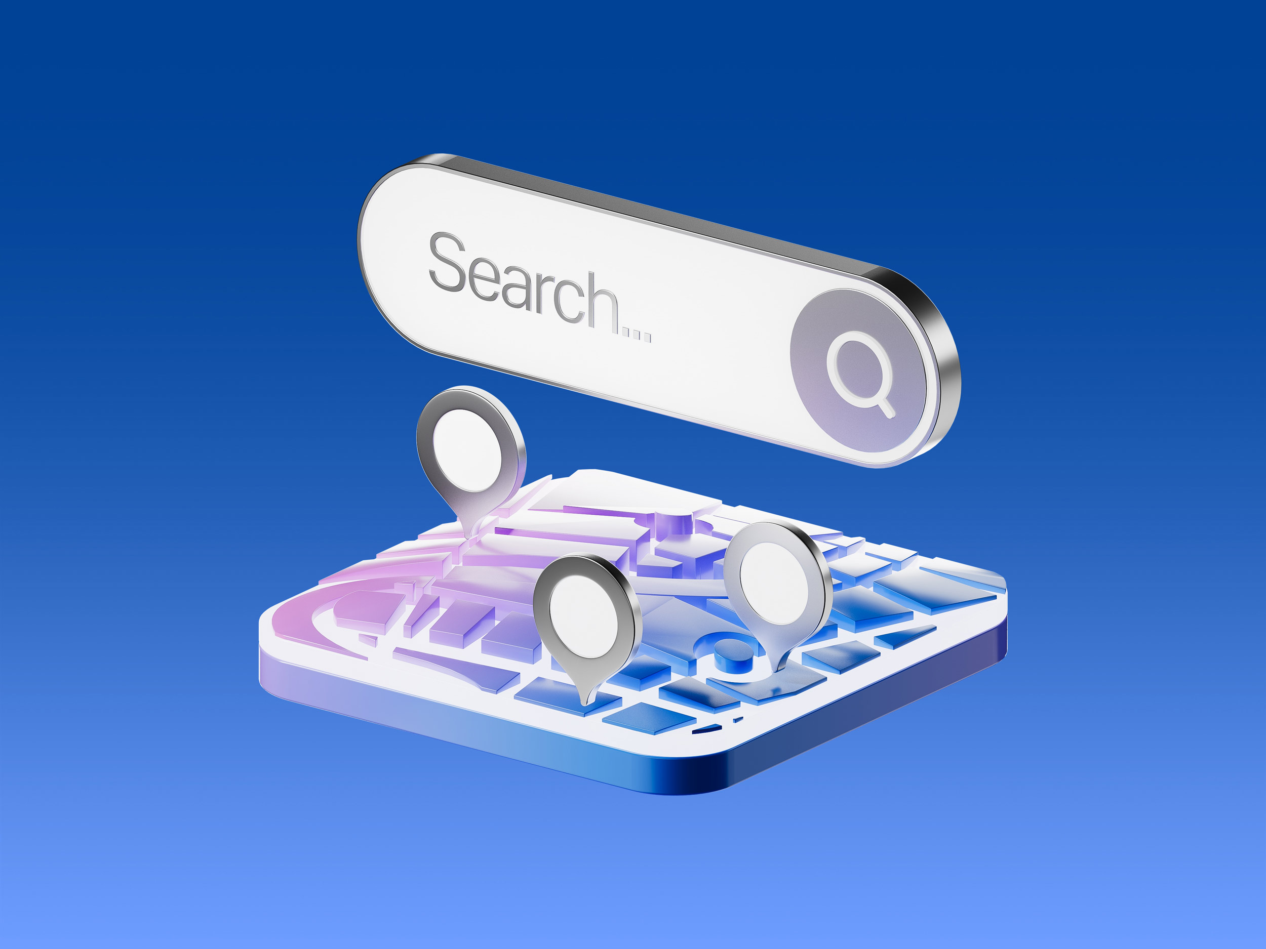 Digital search bar, representing a tax firm appearing in AI search results