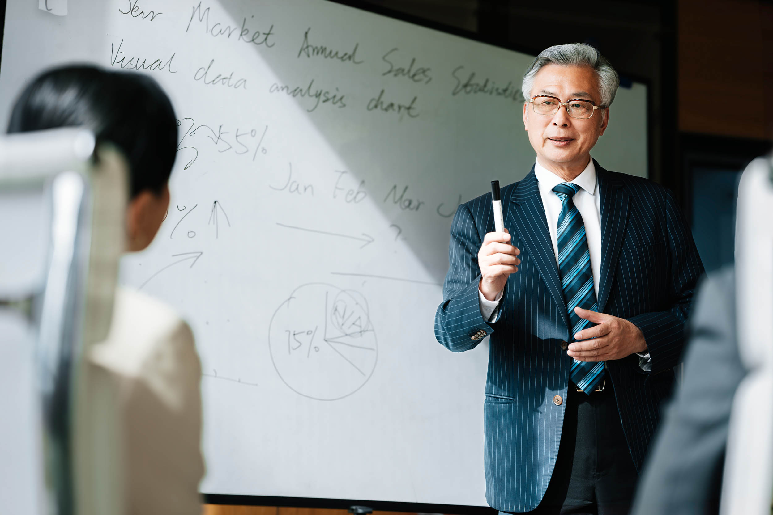 Professional presenting a proposal at a business meeting
