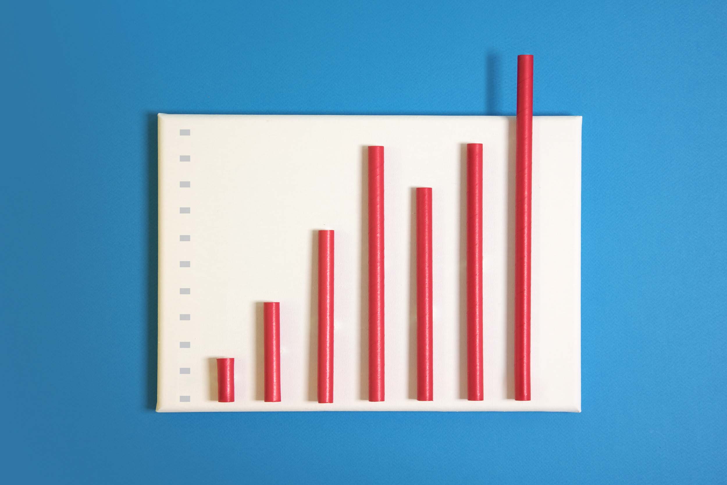 Upward trending bar graph, representing the ROI of advisory services over compliance work