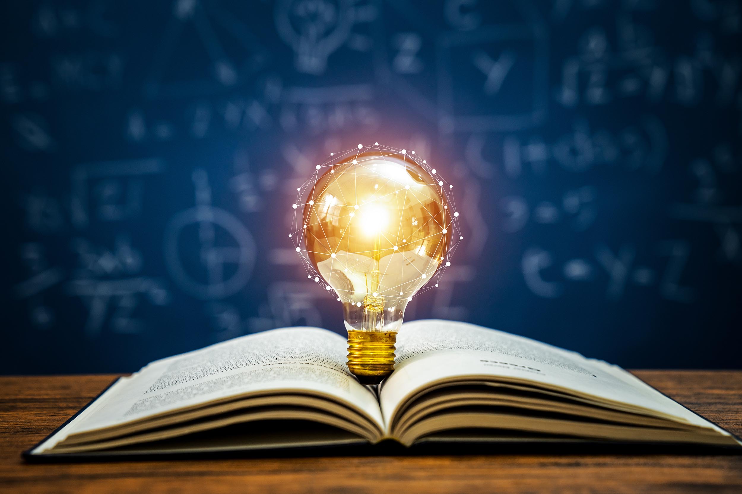Lightbulb resting on a book, representing simplifying the client experience