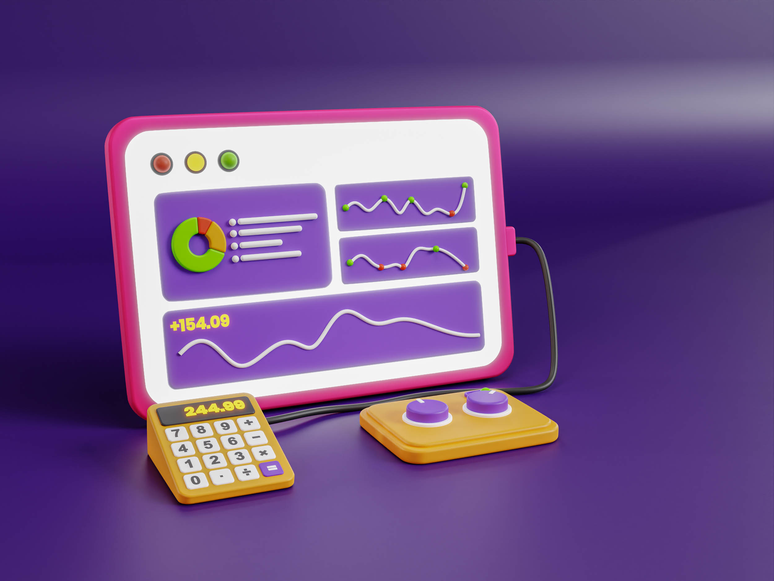 Website statistics graphic, representing a firm's AI search visibility performance