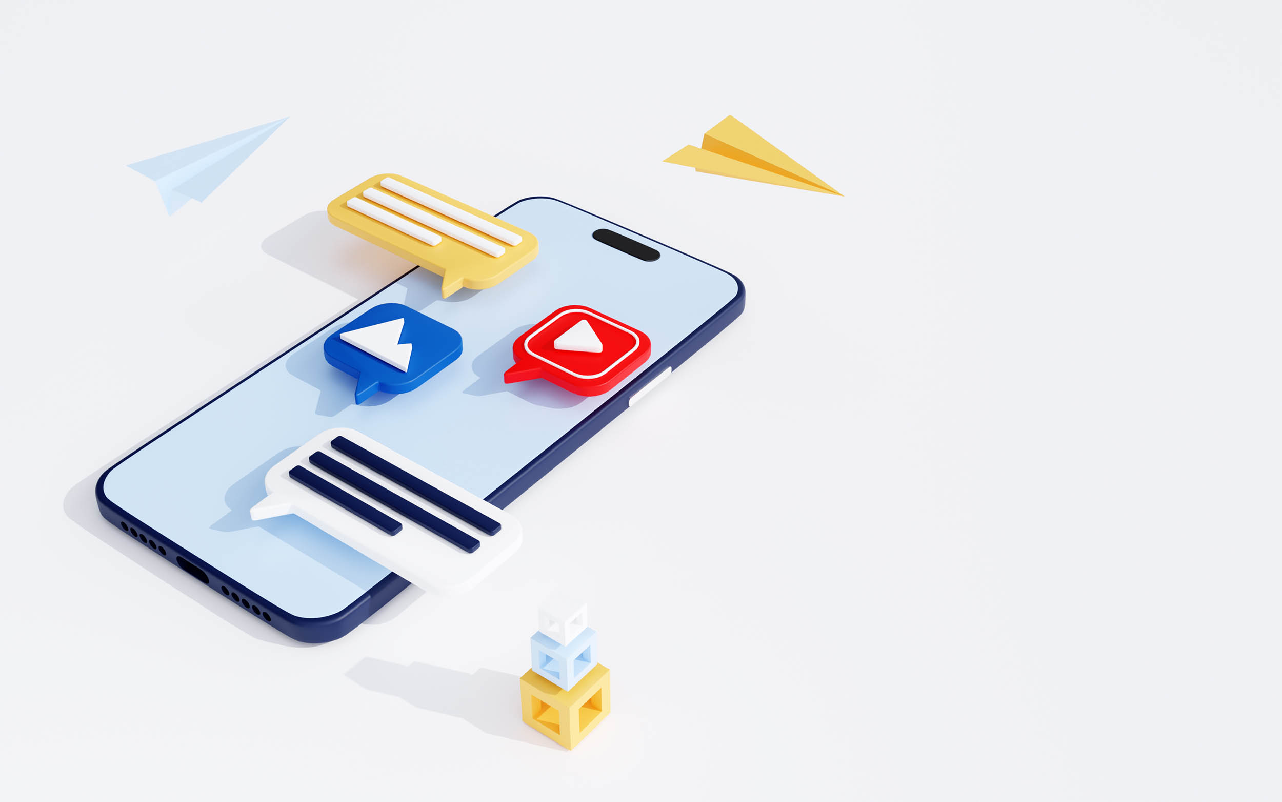 Social media mockup concept, representing generic autoposted marketing content