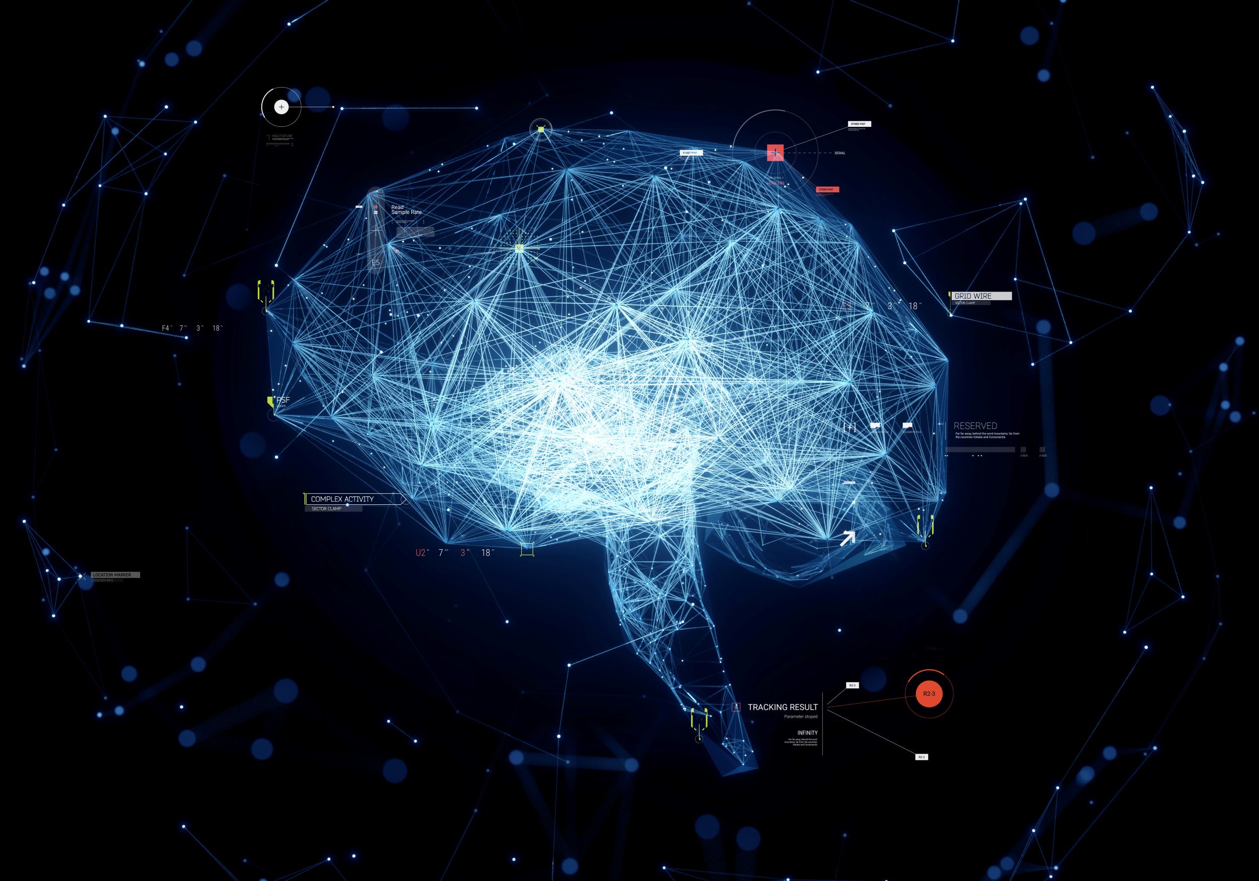 Digital brain graphic, representing artificial intelligence empowering human expertise