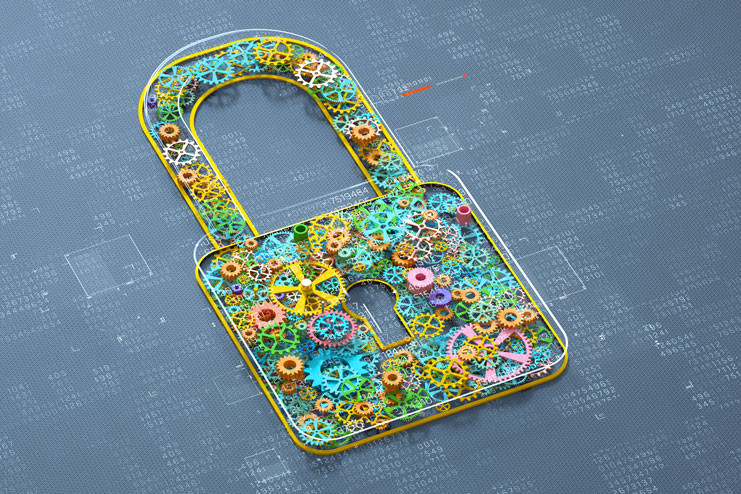 ClientHub interface graphic, representing secure client communication