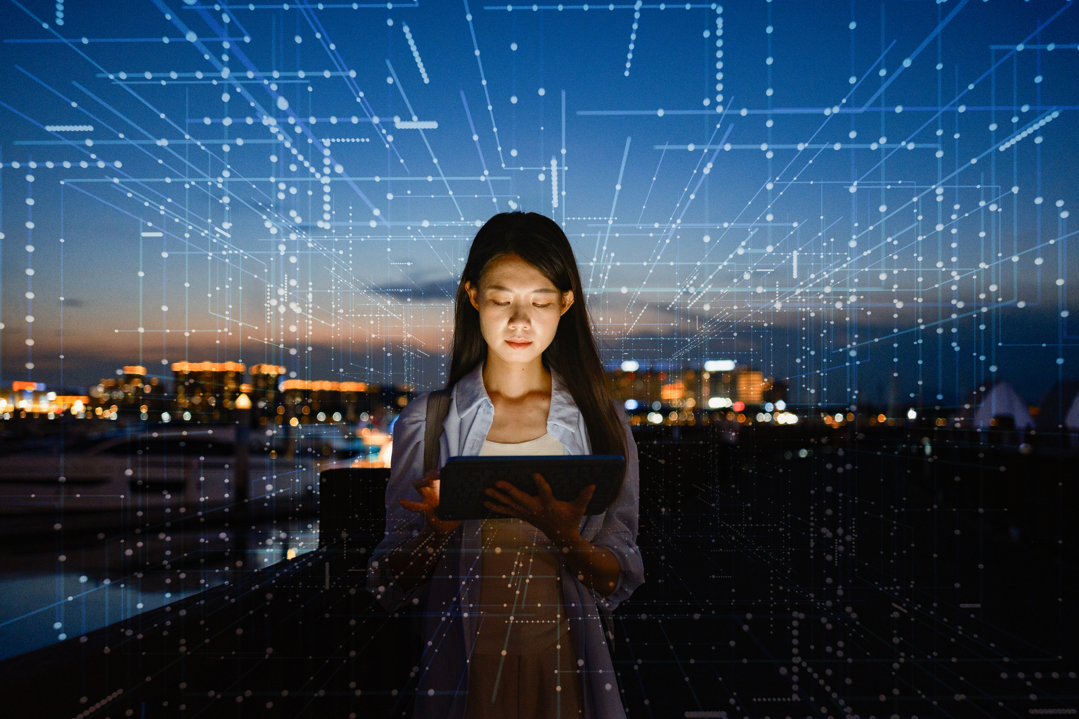 Overwhelmed accountant surrounded by AI tool options