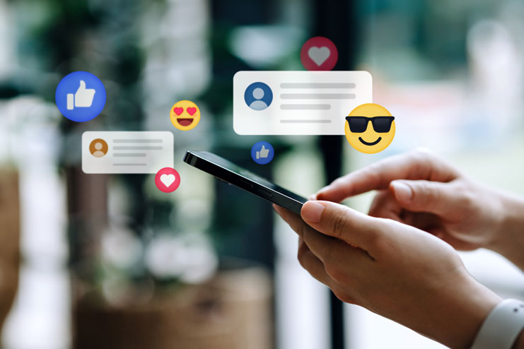 Numbered graphic illustrating social media marketing strategy