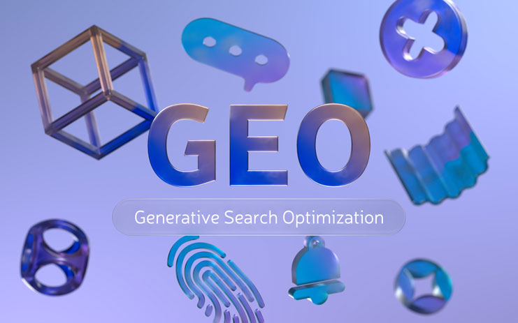 Numbered graphic illustrating SEO and GEO optimization strategy
