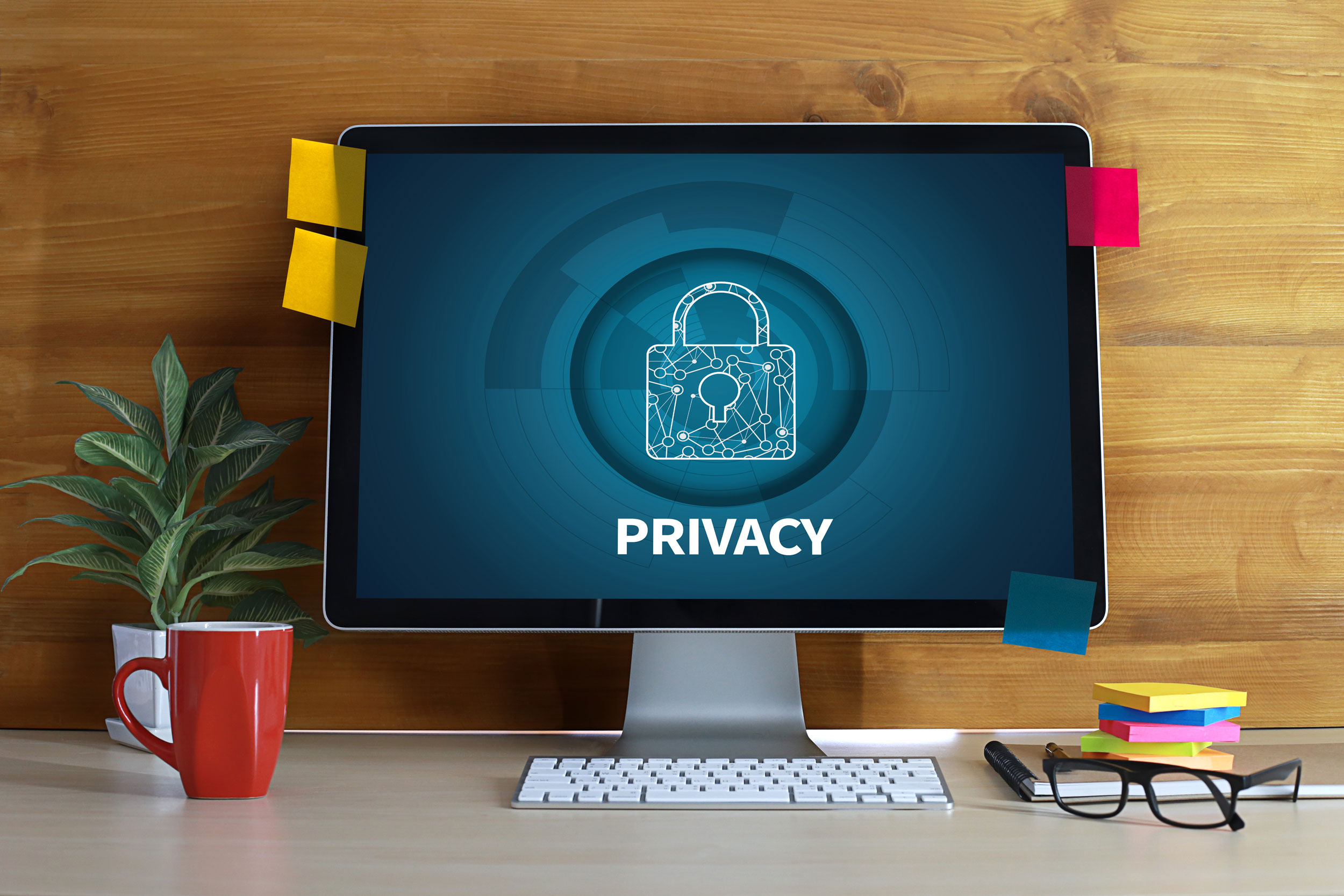 Privacy policy document, representing website security protections