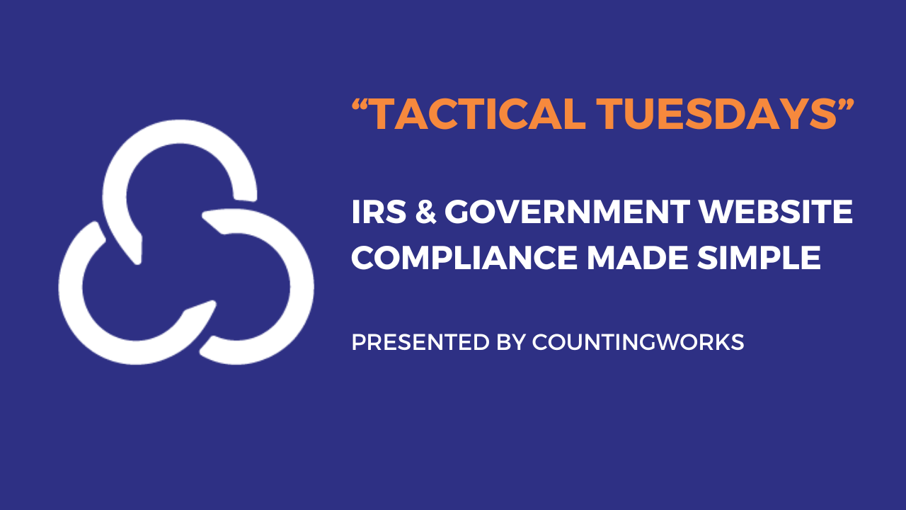 Case study graphic on IRS and government website compliance