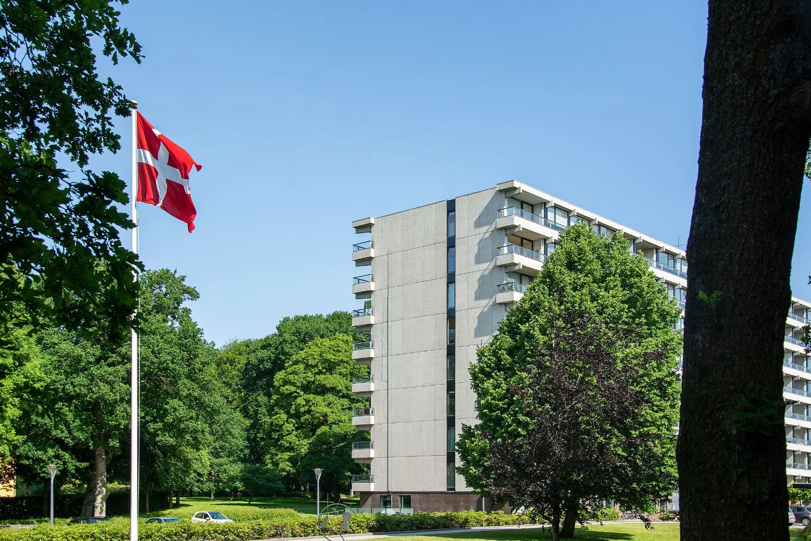 Flaget er hejst ved Herregårdsparken Herning