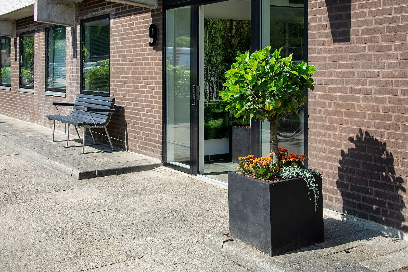 Plante foran dør ind til Herregårdsparken Herning