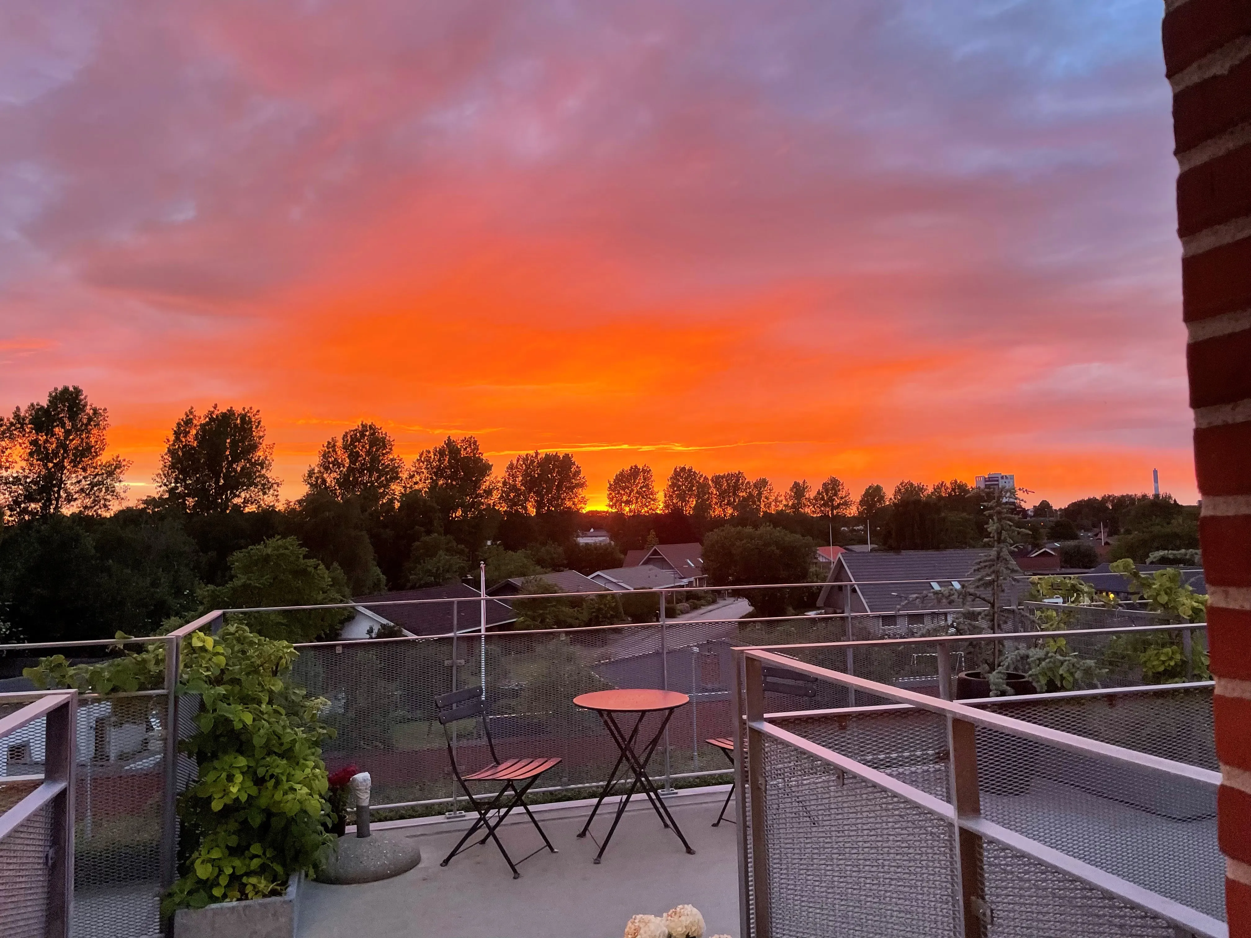 Solnedgang fra ejendommen Knudmose Have i Herning