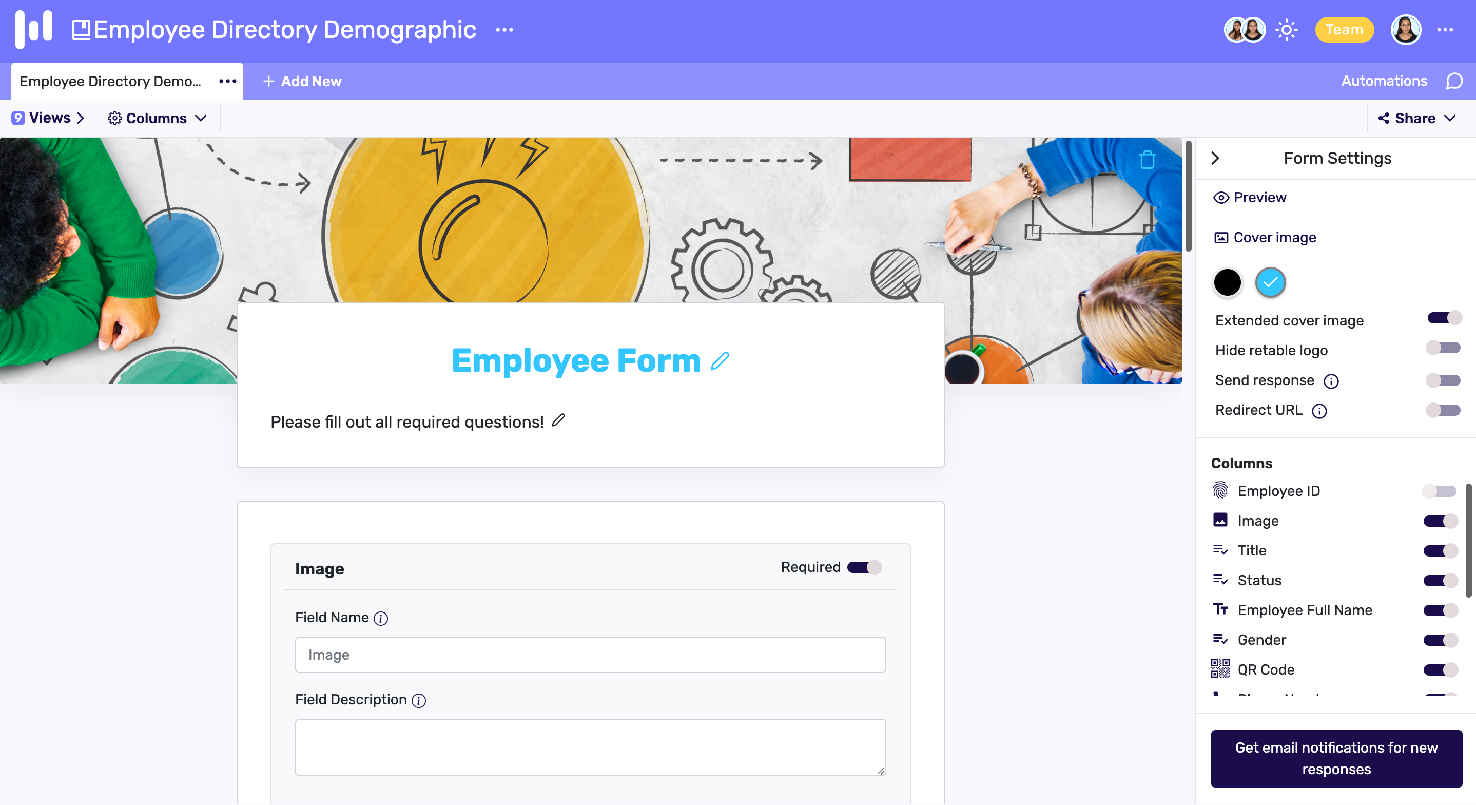 form view in spreadsheets