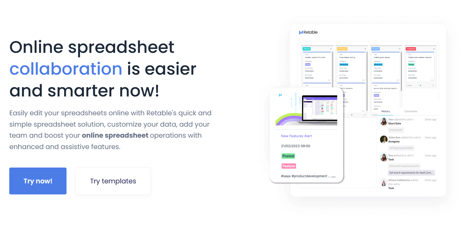 retable online spreadsheet