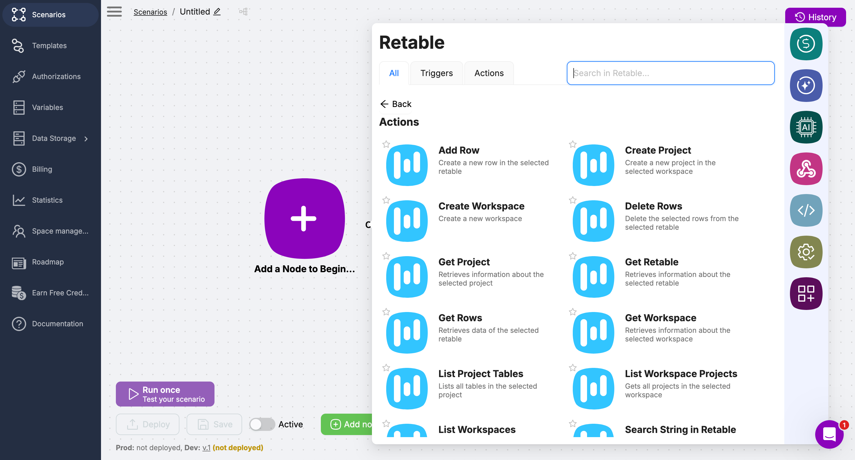 connect retable with latenode