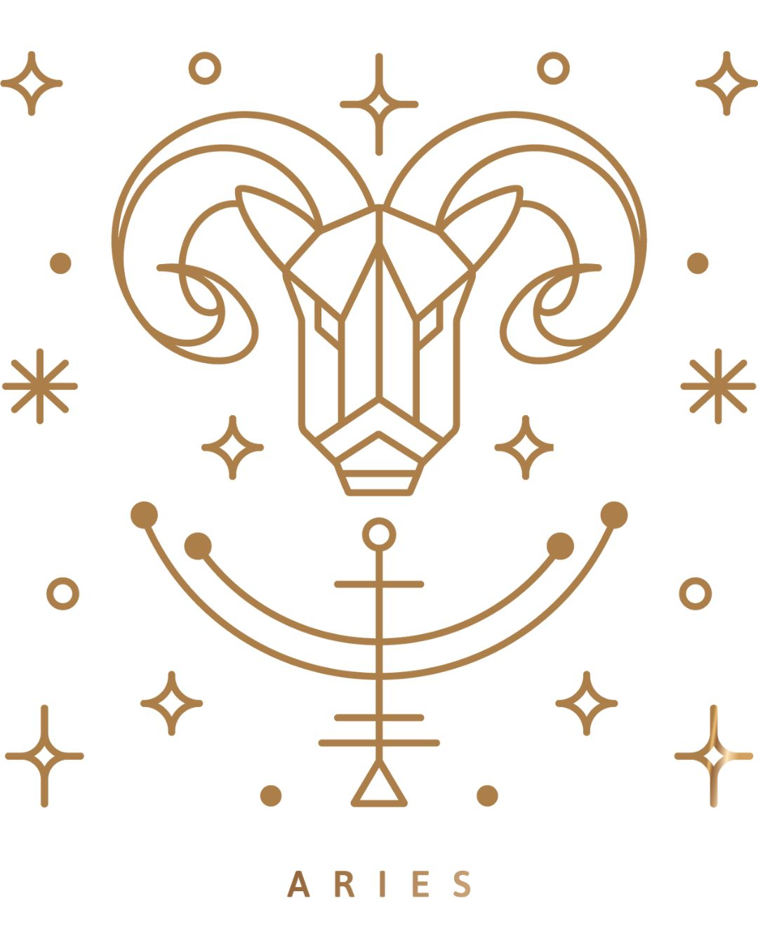 Grafik Gold Aries Widder