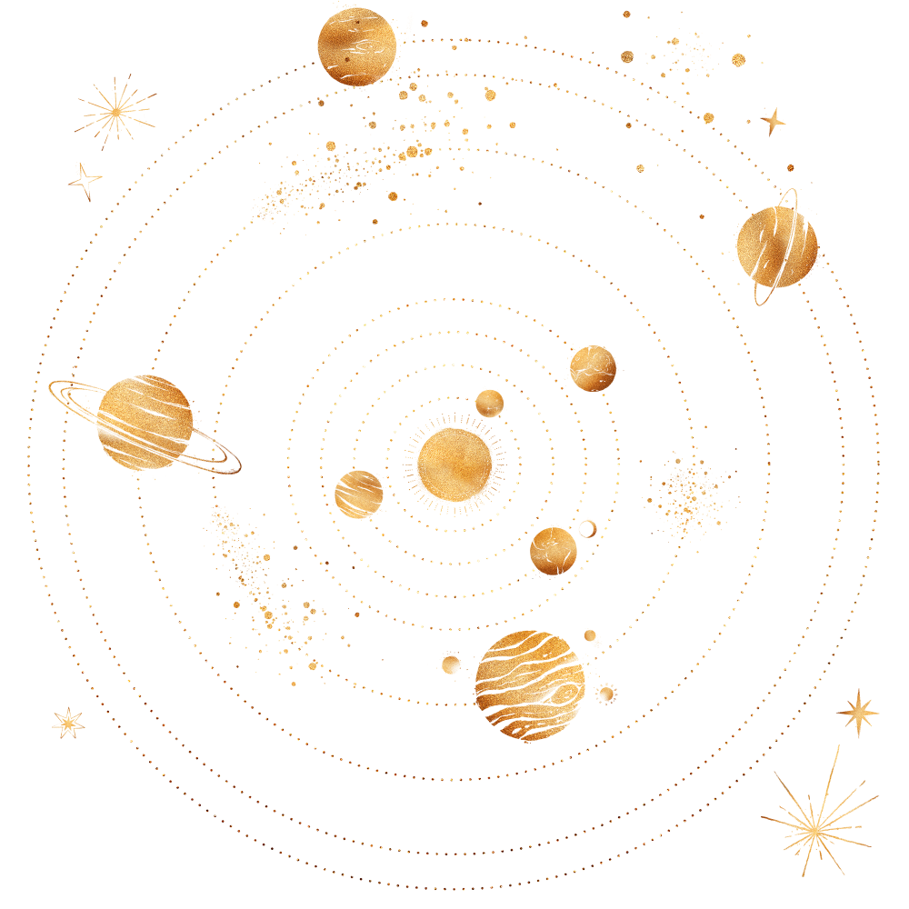 Grafik Astrology Cosmos Universe Planets Gold