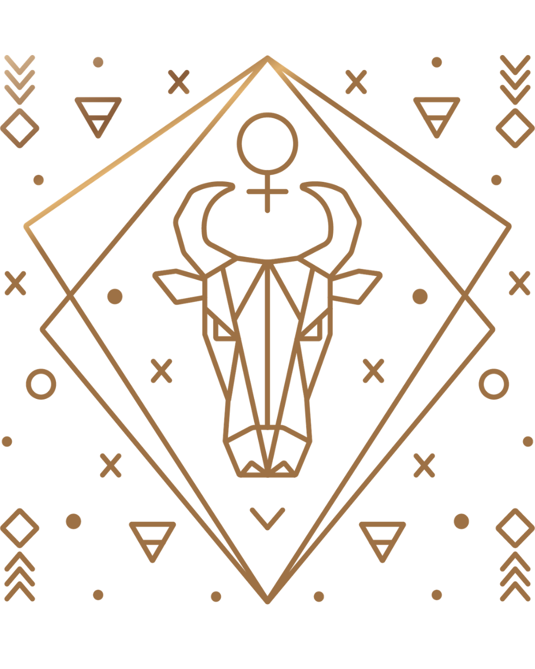 Grafik Gold Tierkreiszeichen Stier