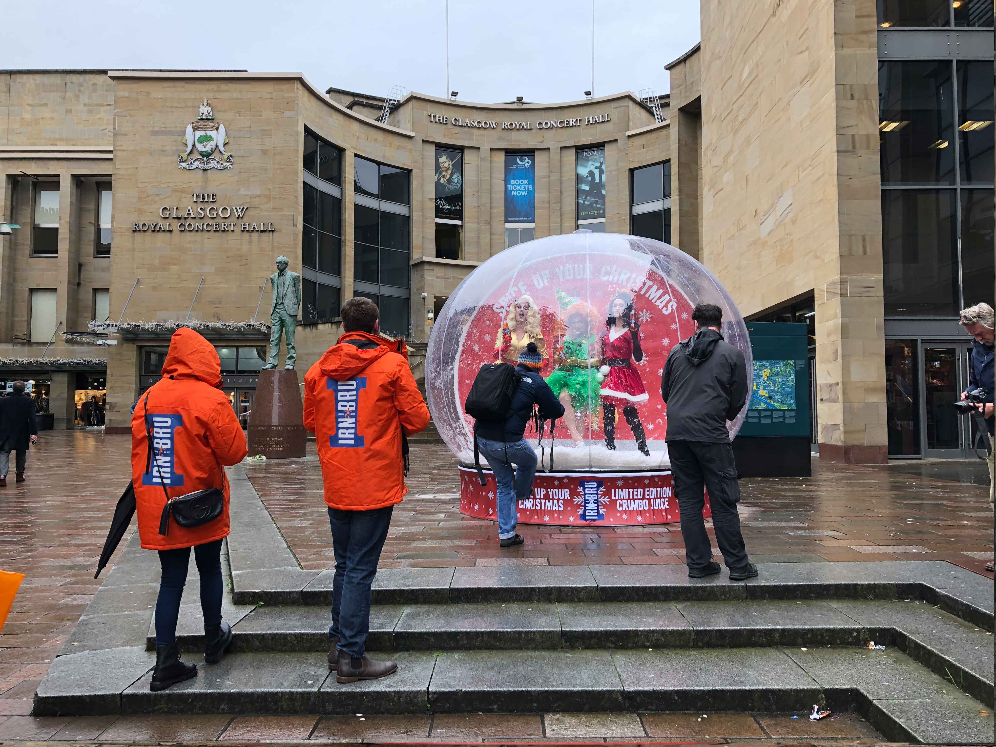 Let it snow globe events giant snow globe hire