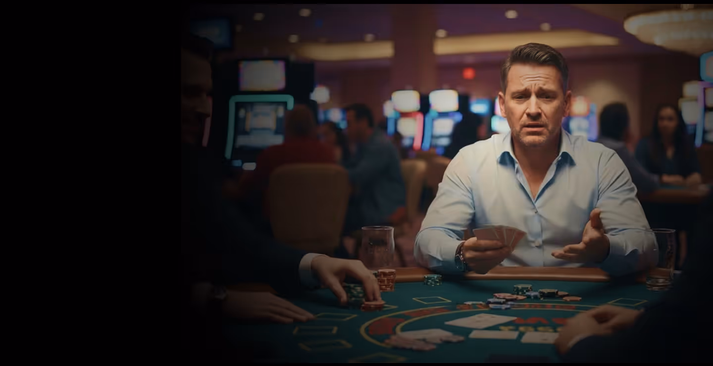 Gambler in casino