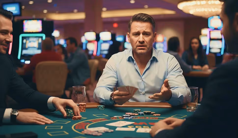 Gambler in casino