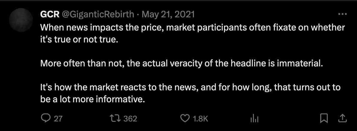 GCR's advice on news trading.