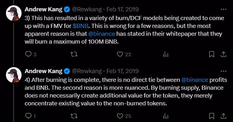 Andrew Kang debunks myths surrounding the BNB token