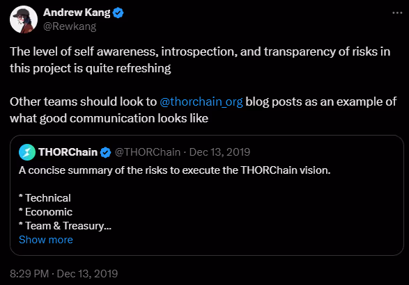 Andrew Kang on Thorchain