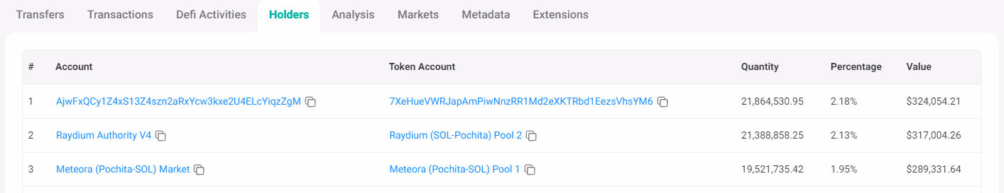 Trader AjwF holding 21.9 million Pochita tokens