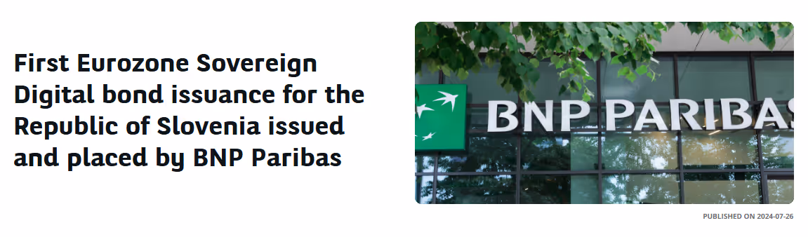 News headline about a tokenized sovereign bond