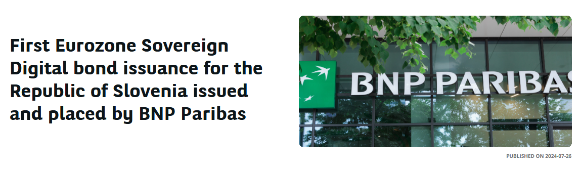 News headline about a tokenized sovereign bond