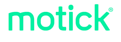 Logotipo de Motick en color verde, con un diseño moderno y tipografía clara.
