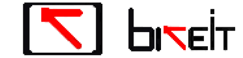Logotipo de Bikeit con una flecha roja apuntando hacia la izquierda y el texto "bikeit" en letras minúsculas.